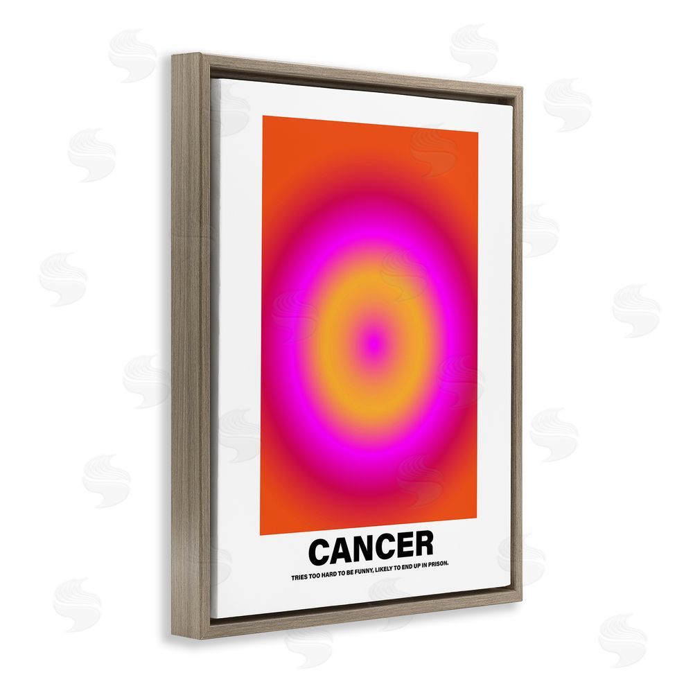 House of Lulu Funny Cancer Astrology Brown Floating Frame Canvas Wall Art Print