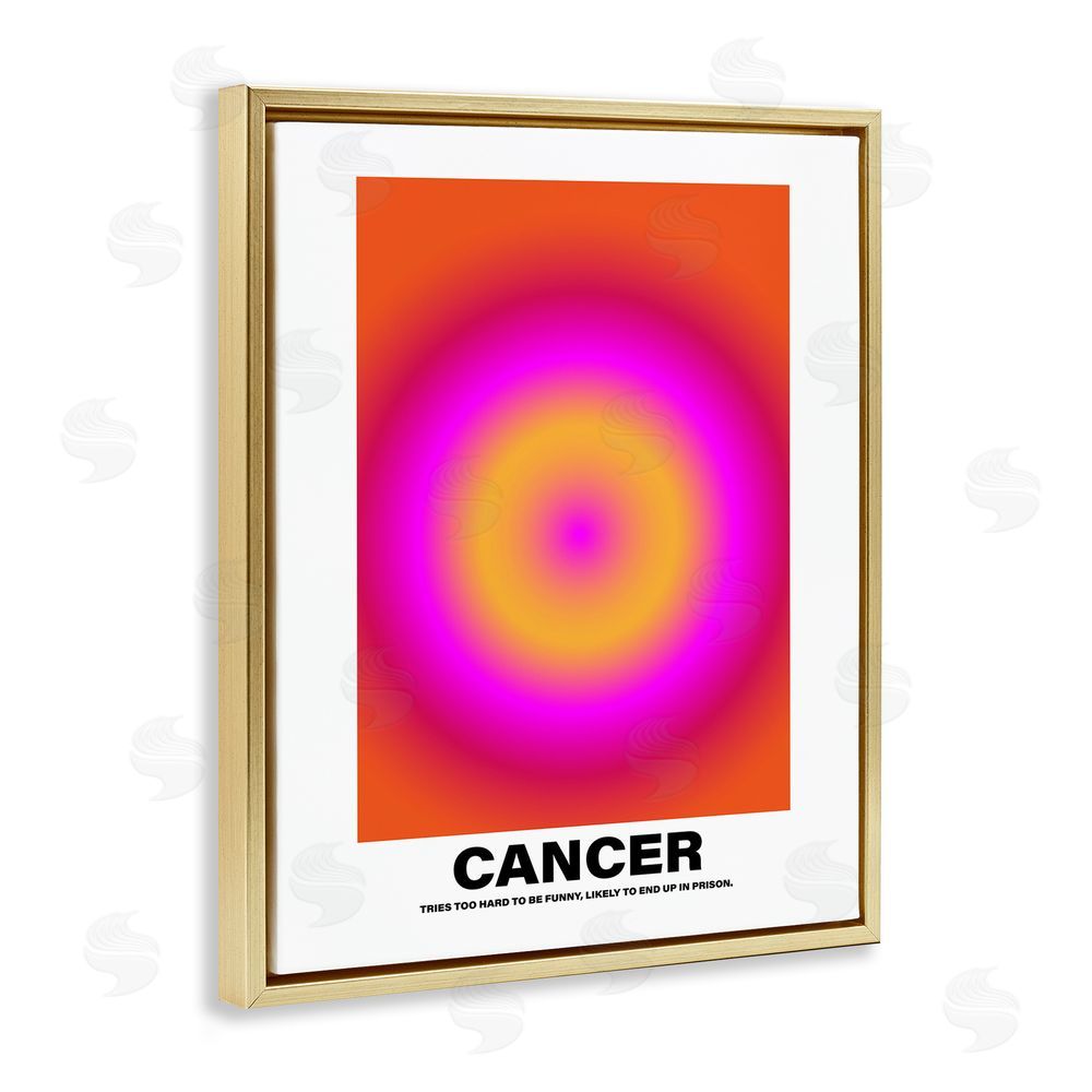 House of Lulu Funny Cancer Astrology Gold Floating Frame Canvas Wall Art Print