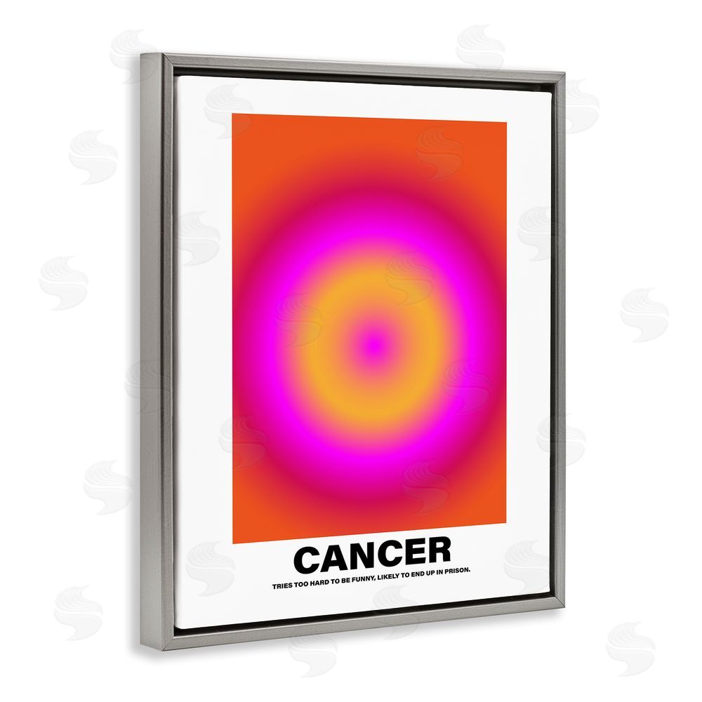House of Lulu Funny Cancer Astrology Grey Floating Frame Canvas Wall Art Print