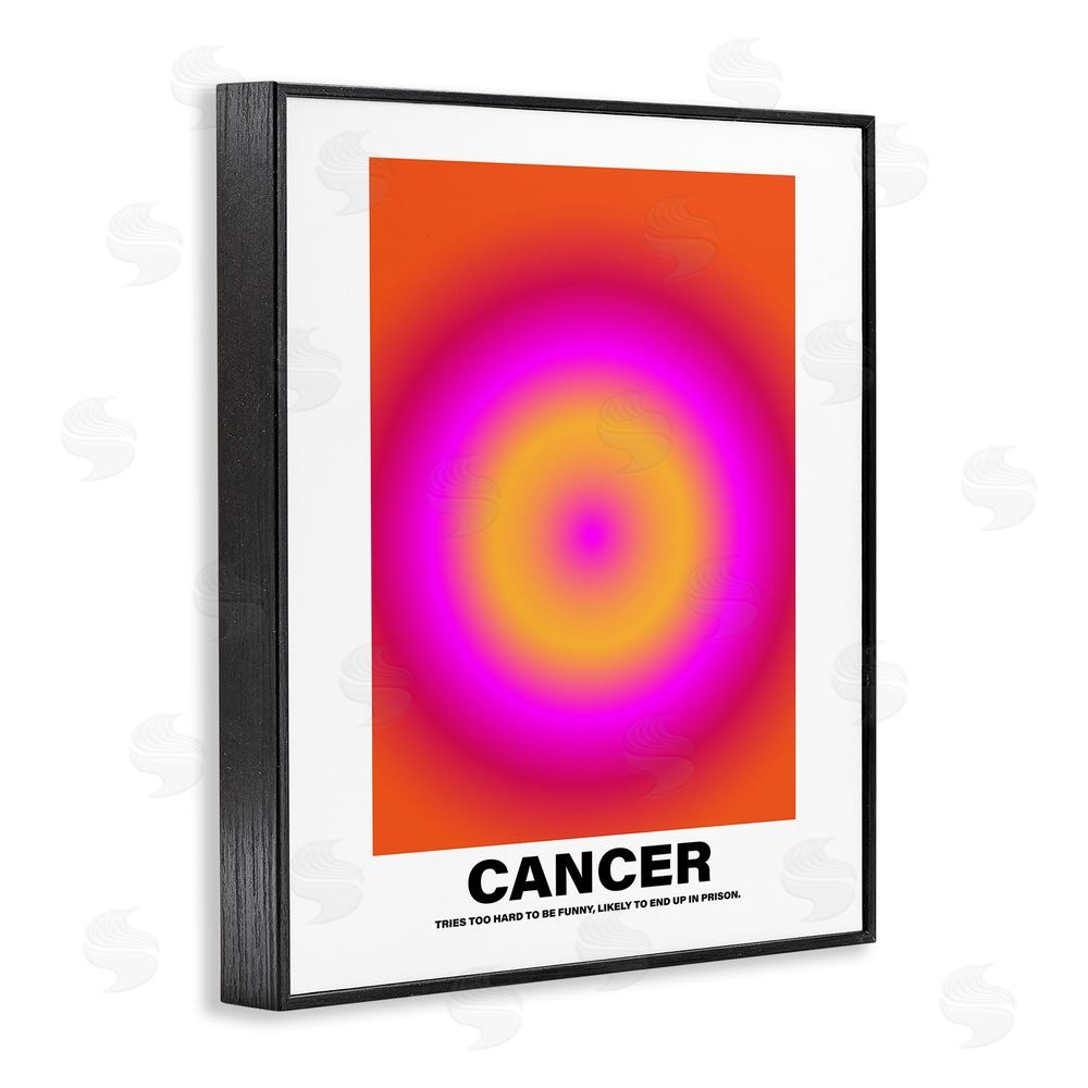 House of Lulu Funny Cancer Astrology Black Framed Giclee Wall Art Print