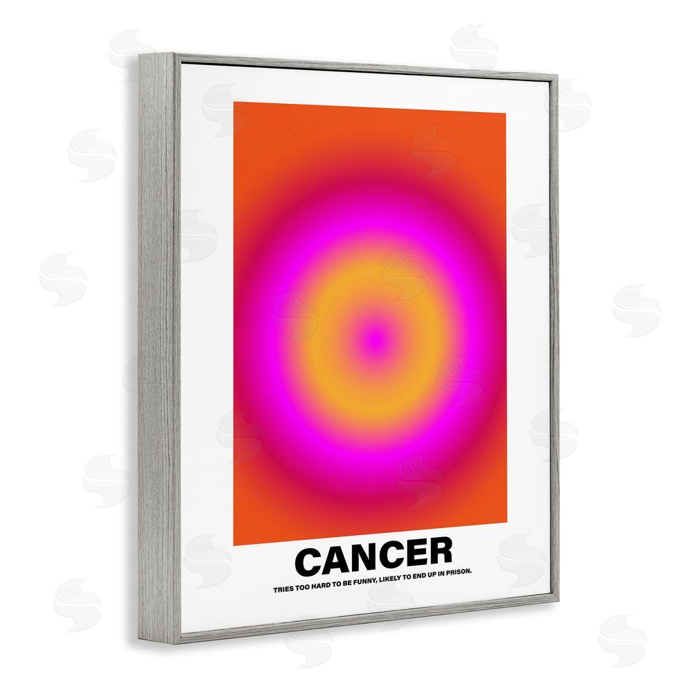 House of Lulu Funny Cancer Astrology Gray Framed Giclee Wall Art Print
