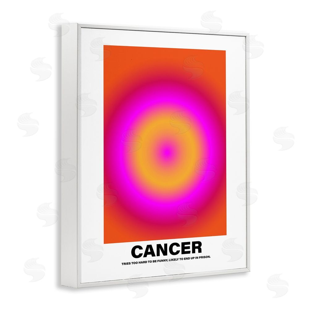 House of Lulu Funny Cancer Astrology White Framed Giclee Wall Art Print