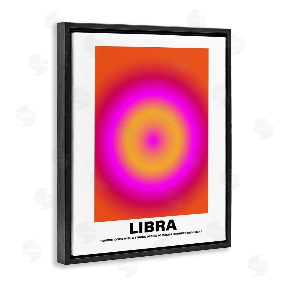 House of Lulu Funny Libra Astrology Black Floating Frame Canvas Wall Art Print