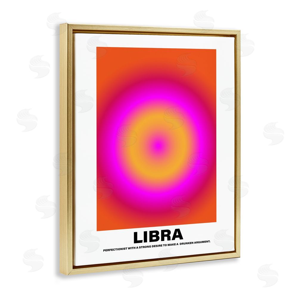 House of Lulu Funny Libra Astrology Gold Floating Frame Canvas Wall Art Print
