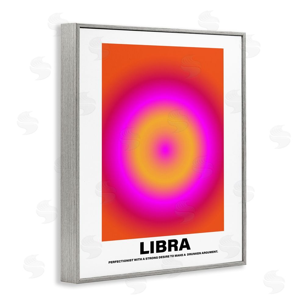 House of Lulu Funny Libra Astrology Gray Framed Giclee Wall Art Print