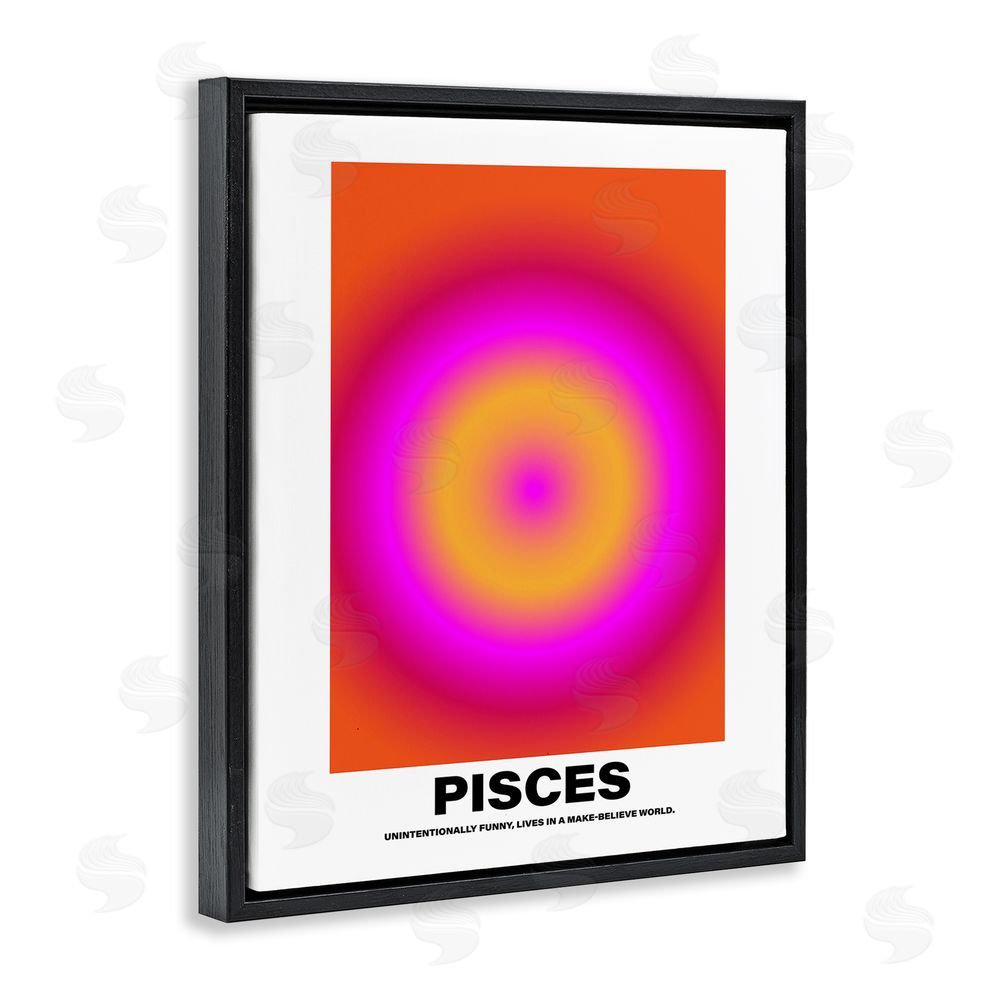 House of Lulu Funny Pisces Astrology Black Floating Frame Canvas Wall Art Print