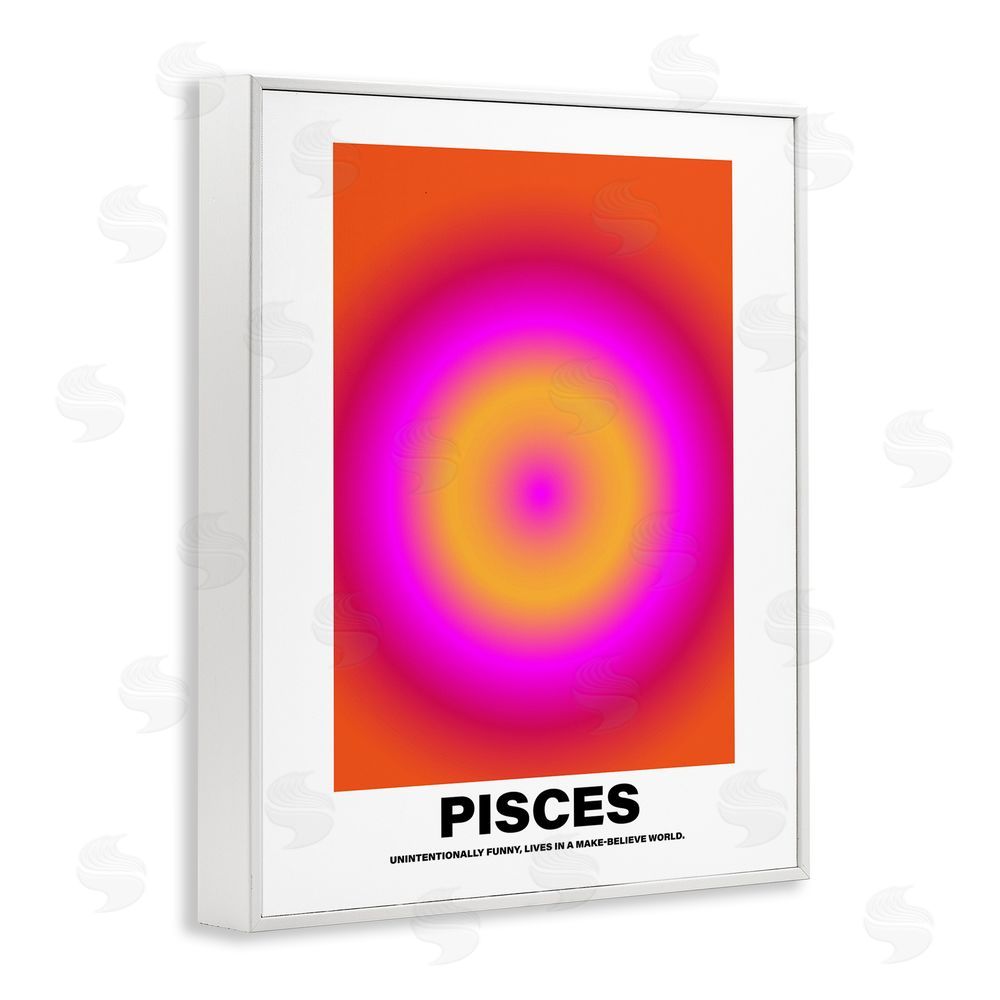 House of Lulu Funny Pisces Astrology White Framed Giclee Wall Art Print