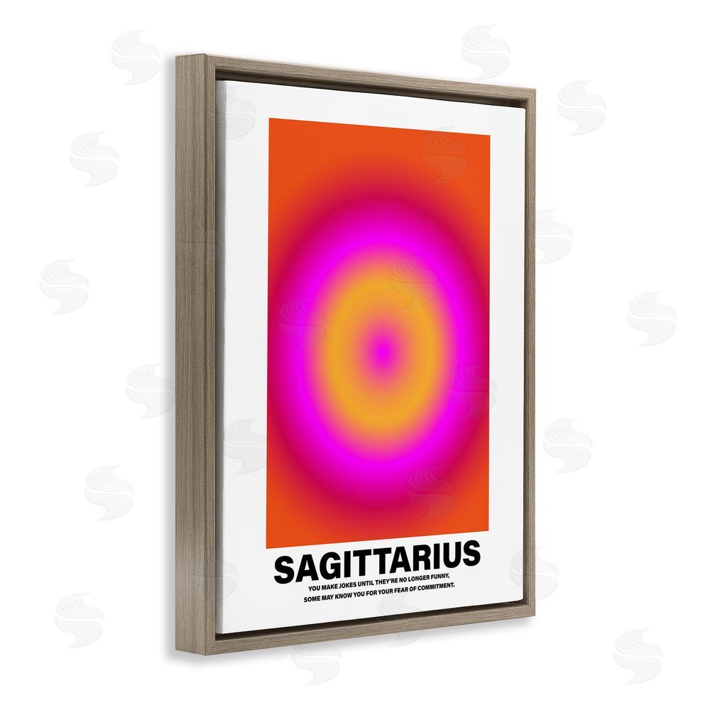 House of Lulu Funny Sagittarius Astrology Brown Floating Frame Canvas Wall Art Print