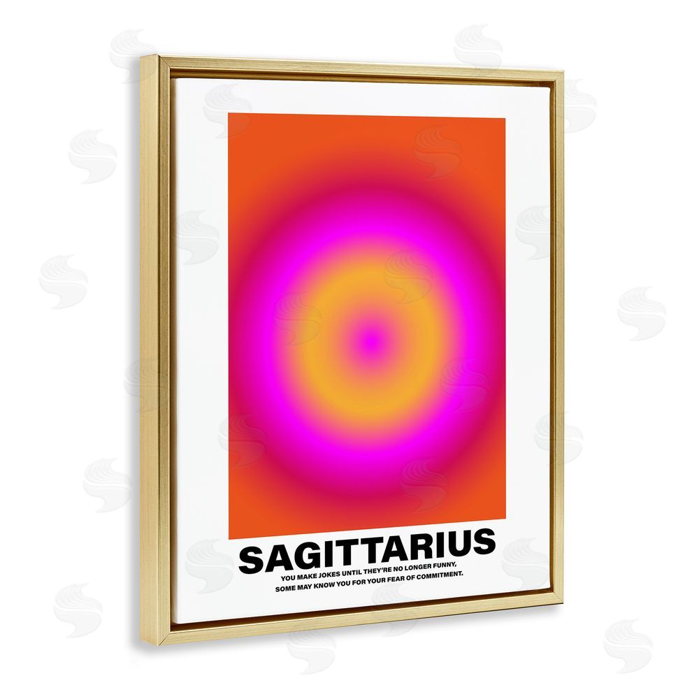 House of Lulu Funny Sagittarius Astrology Gold Floating Frame Canvas Wall Art Print
