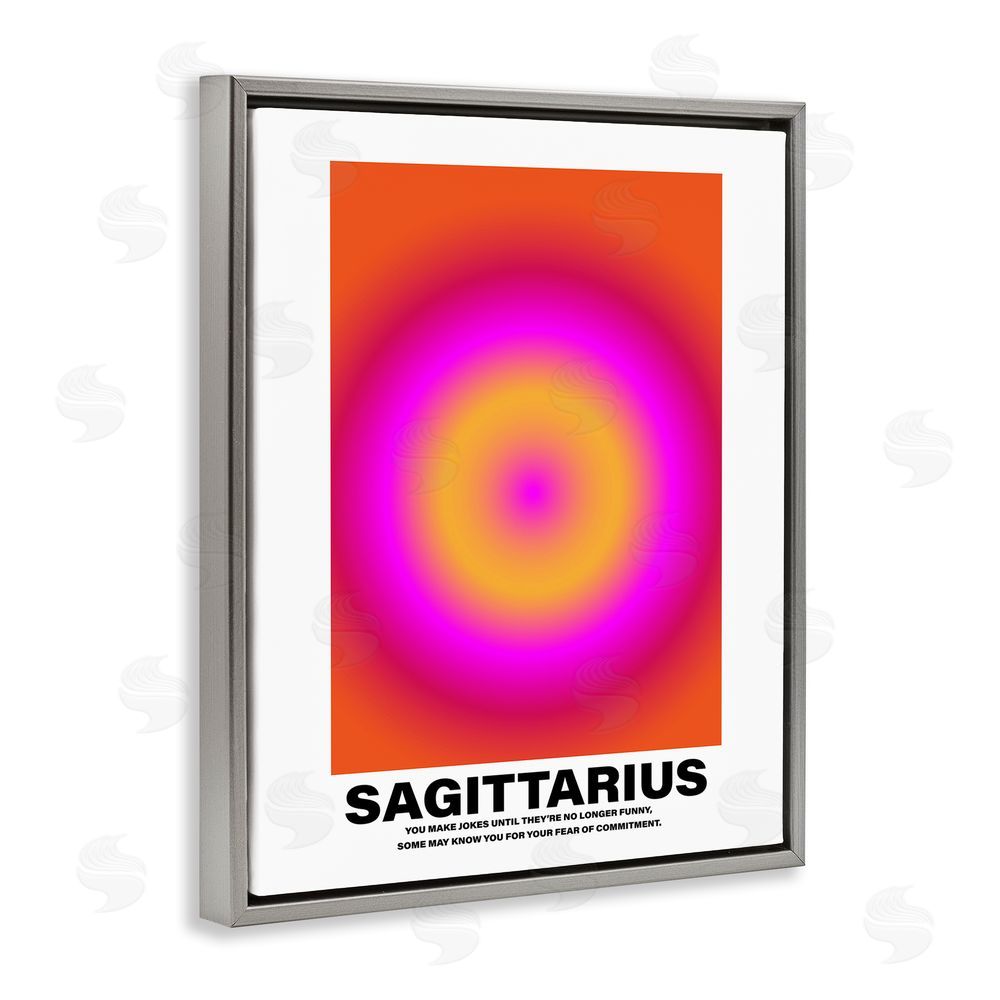 House of Lulu Funny Sagittarius Astrology Grey Floating Frame Canvas Wall Art Print