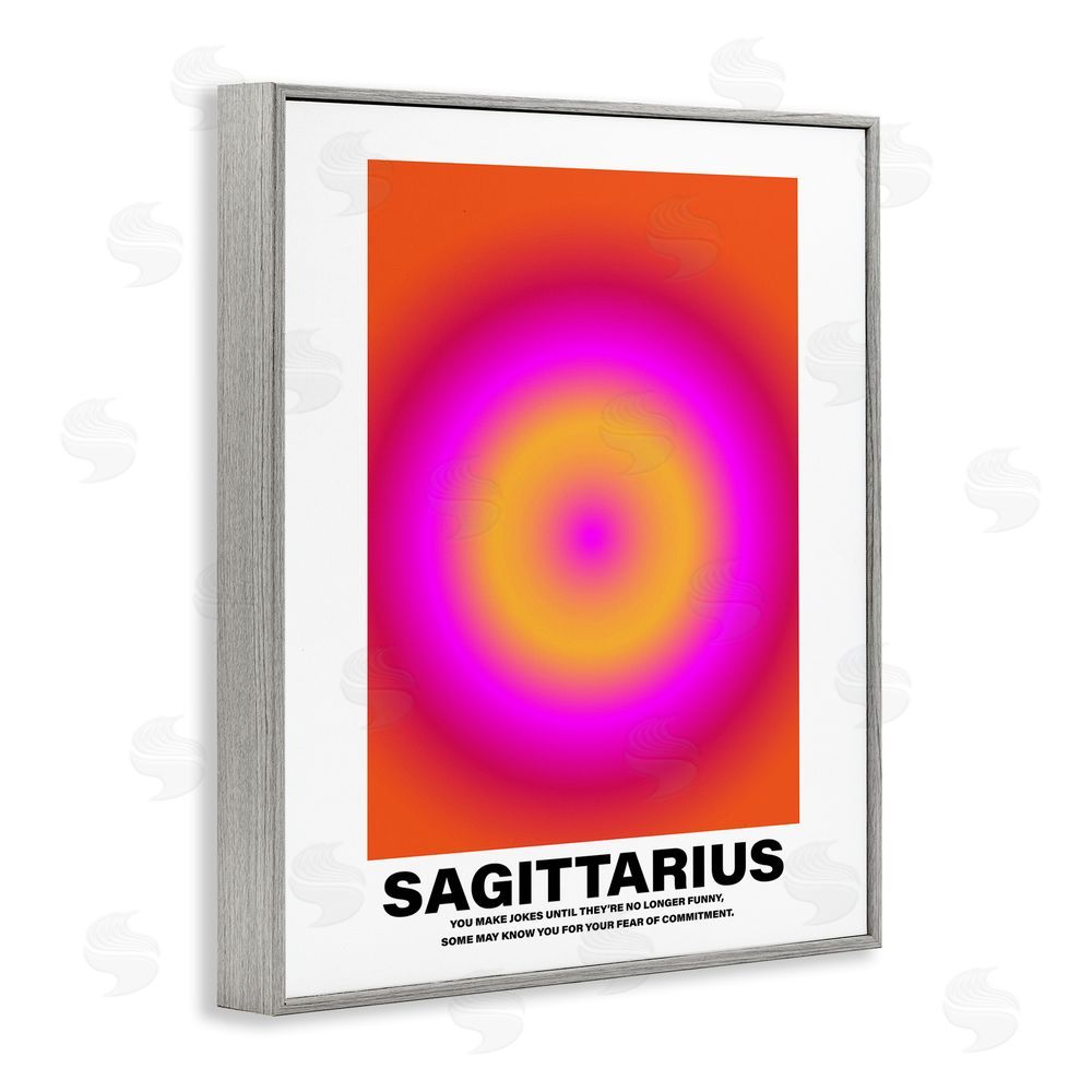 House of Lulu Funny Sagittarius Astrology Gray Framed Giclee Wall Art Print