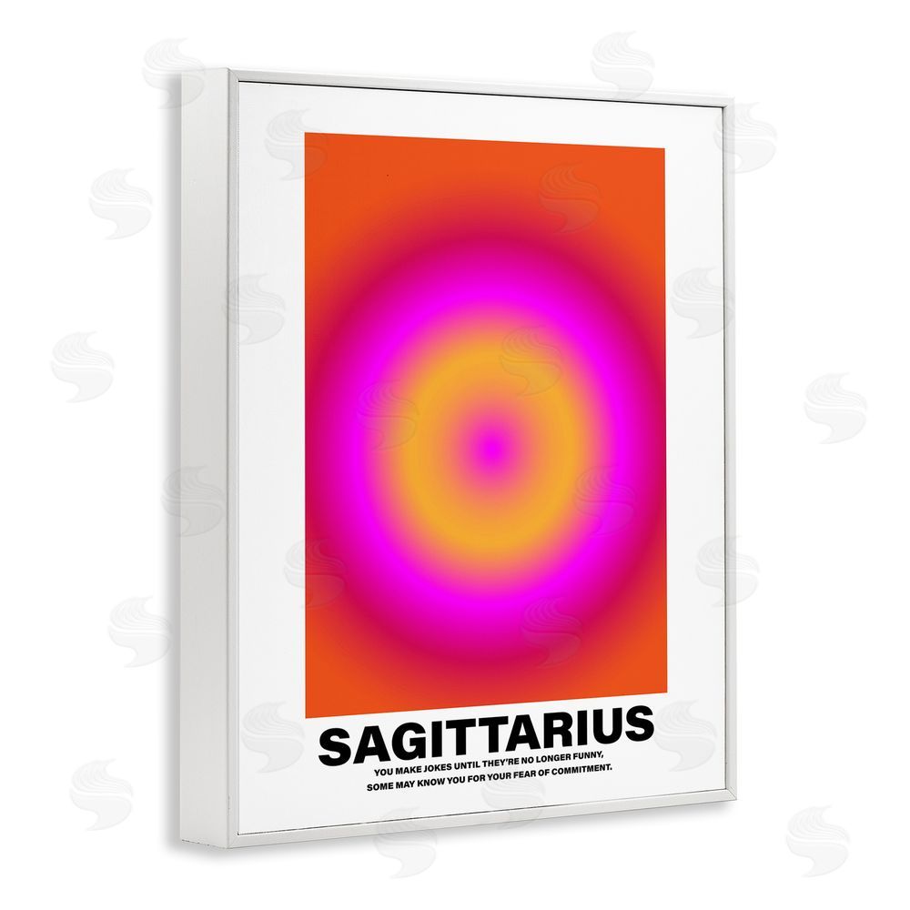 House of Lulu Funny Sagittarius Astrology White Framed Giclee Wall Art Print