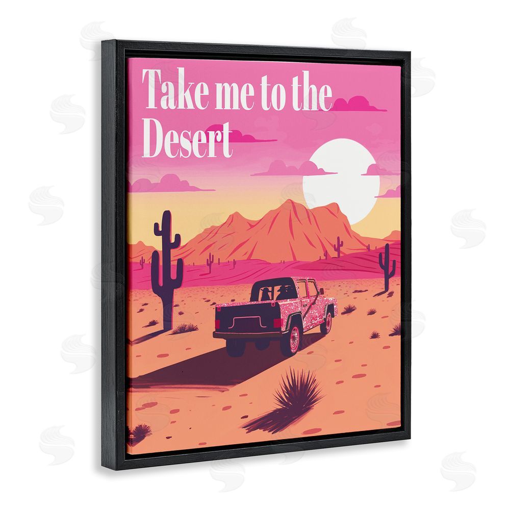 Ziwei Li Desert Scenery & Phrase Black Floating Frame Canvas Wall Art Print