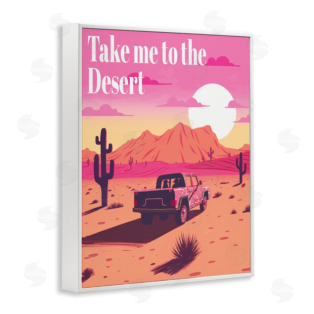 Ziwei Li Desert Scenery & Phrase White Framed Giclee Wall Art Print