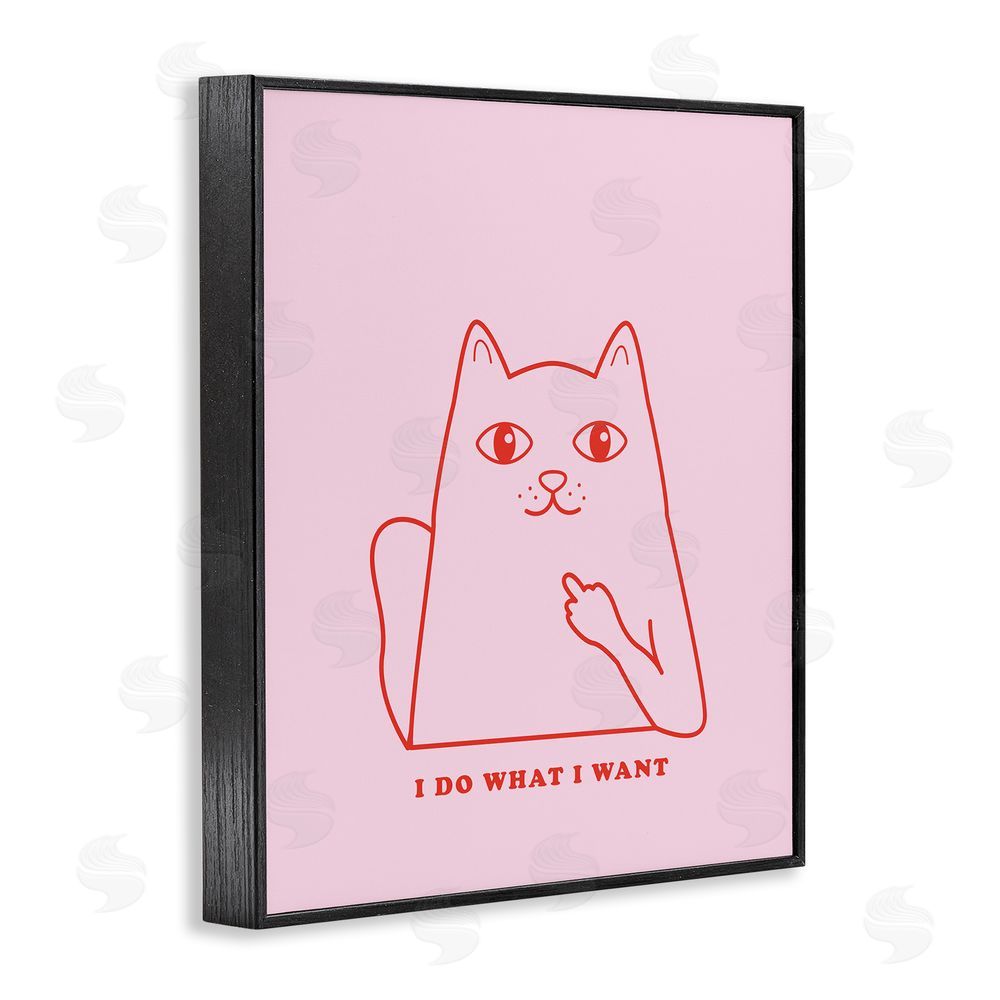 House of Lulu Do What I Want Cat Black Framed Giclee Wall Art Print