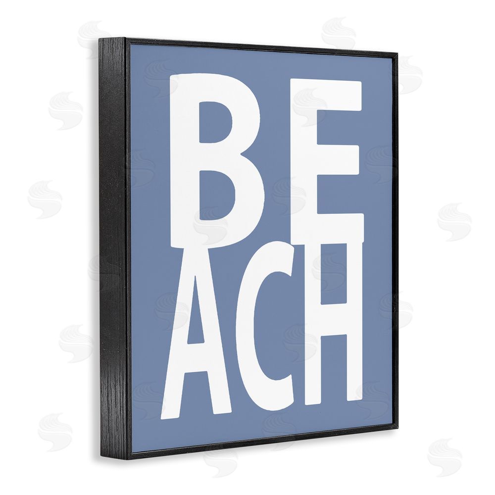 Jamie MacDowell Beach Letters Phrase Black Framed Giclee Wall Art Print