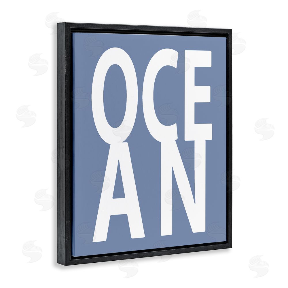 Jamie MacDowell Nautical Ocean Text Black Floating Frame Canvas Wall Art Print