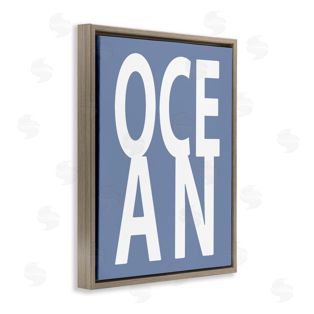Jamie MacDowell Nautical Ocean Text Brown Floating Frame Canvas Wall Art Print