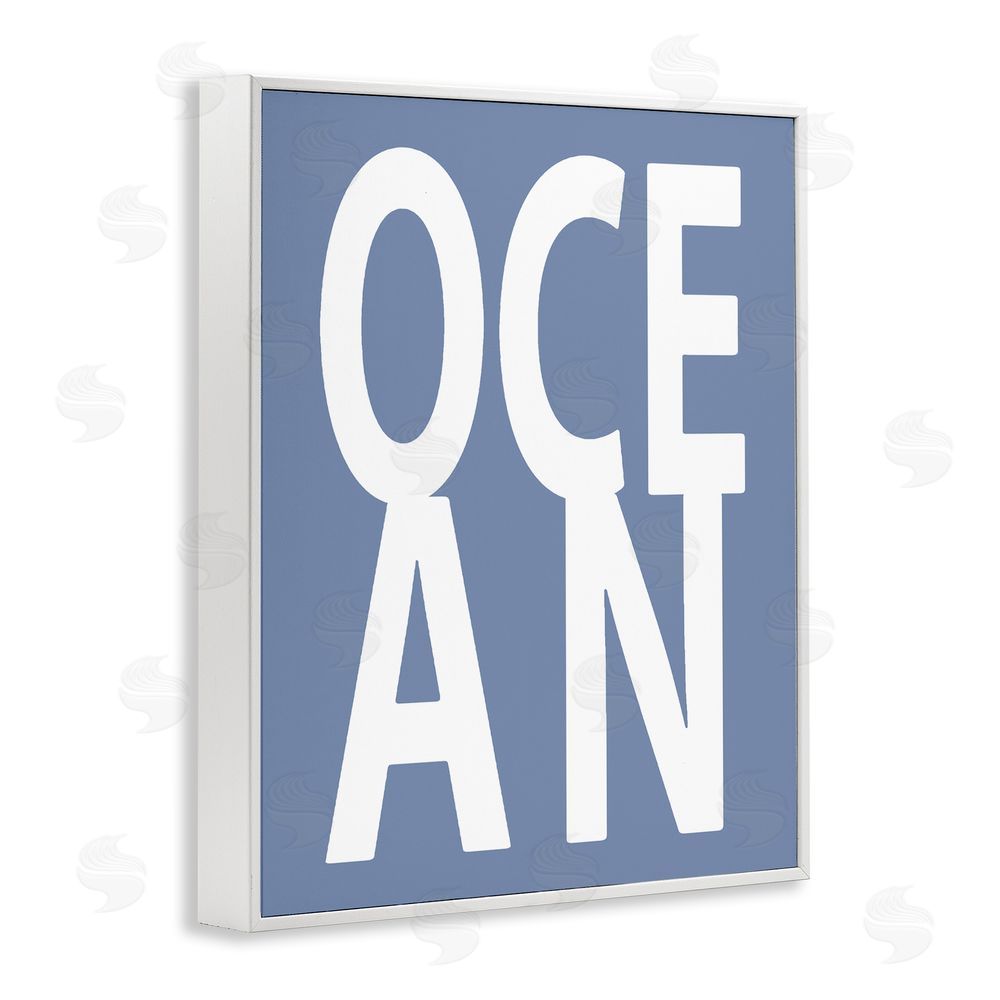 Jamie MacDowell Nautical Ocean Text White Framed Giclee Wall Art Print