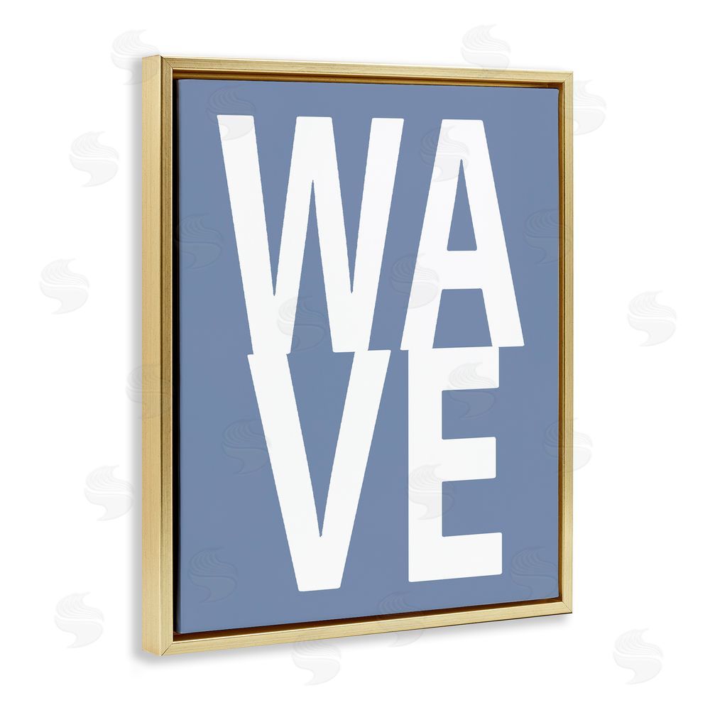 Jamie MacDowell Nautical Wave Text Gold Floating Frame Canvas Wall Art Print