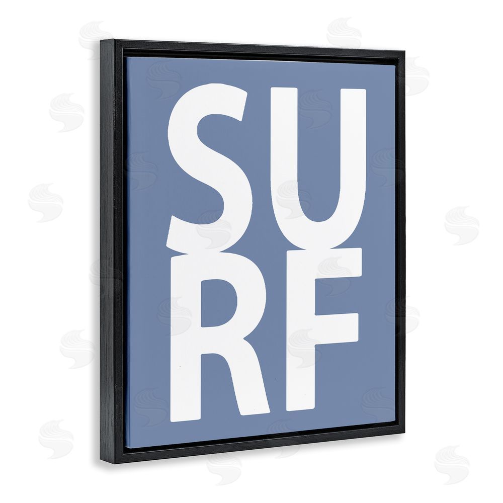 Jamie MacDowell Nautical Surf Text Black Floating Frame Canvas Wall Art Print