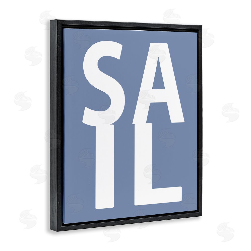 Jamie MacDowell Nautical Sail Text Black Floating Frame Canvas Wall Art Print