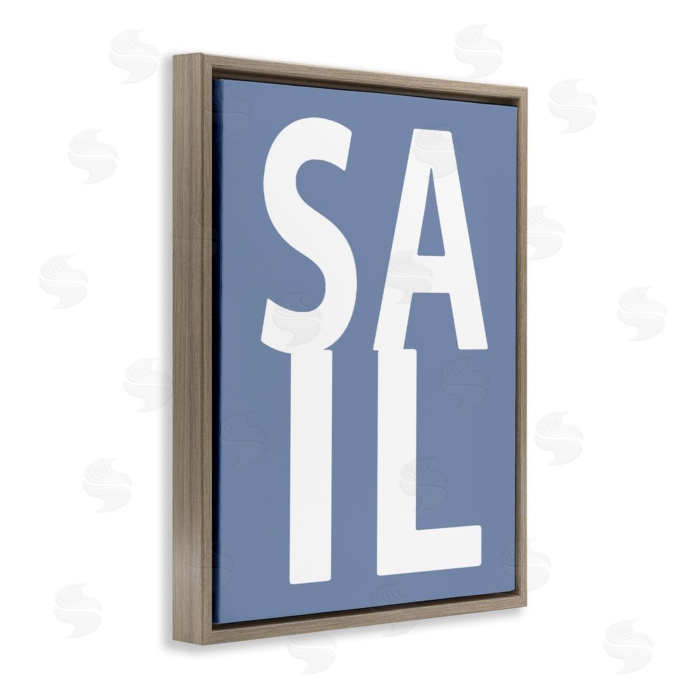 Jamie MacDowell Nautical Sail Text Brown Floating Frame Canvas Wall Art Print