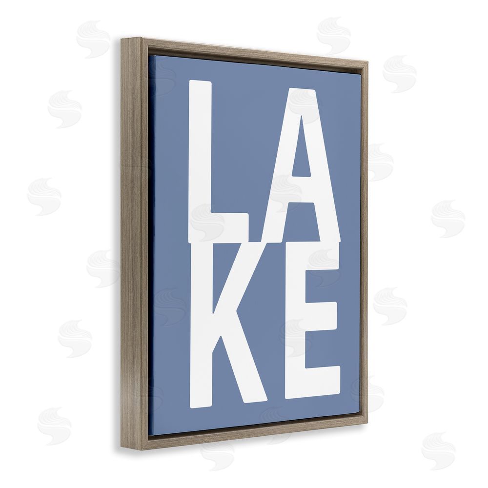 Jamie MacDowell Lake House Text Brown Floating Frame Canvas Wall Art Print