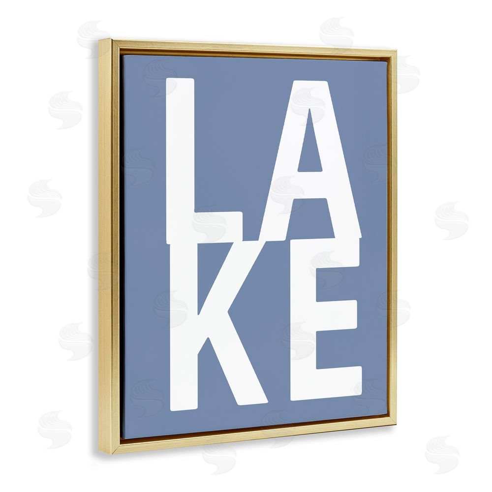Jamie MacDowell Lake House Text Gold Floating Frame Canvas Wall Art Print