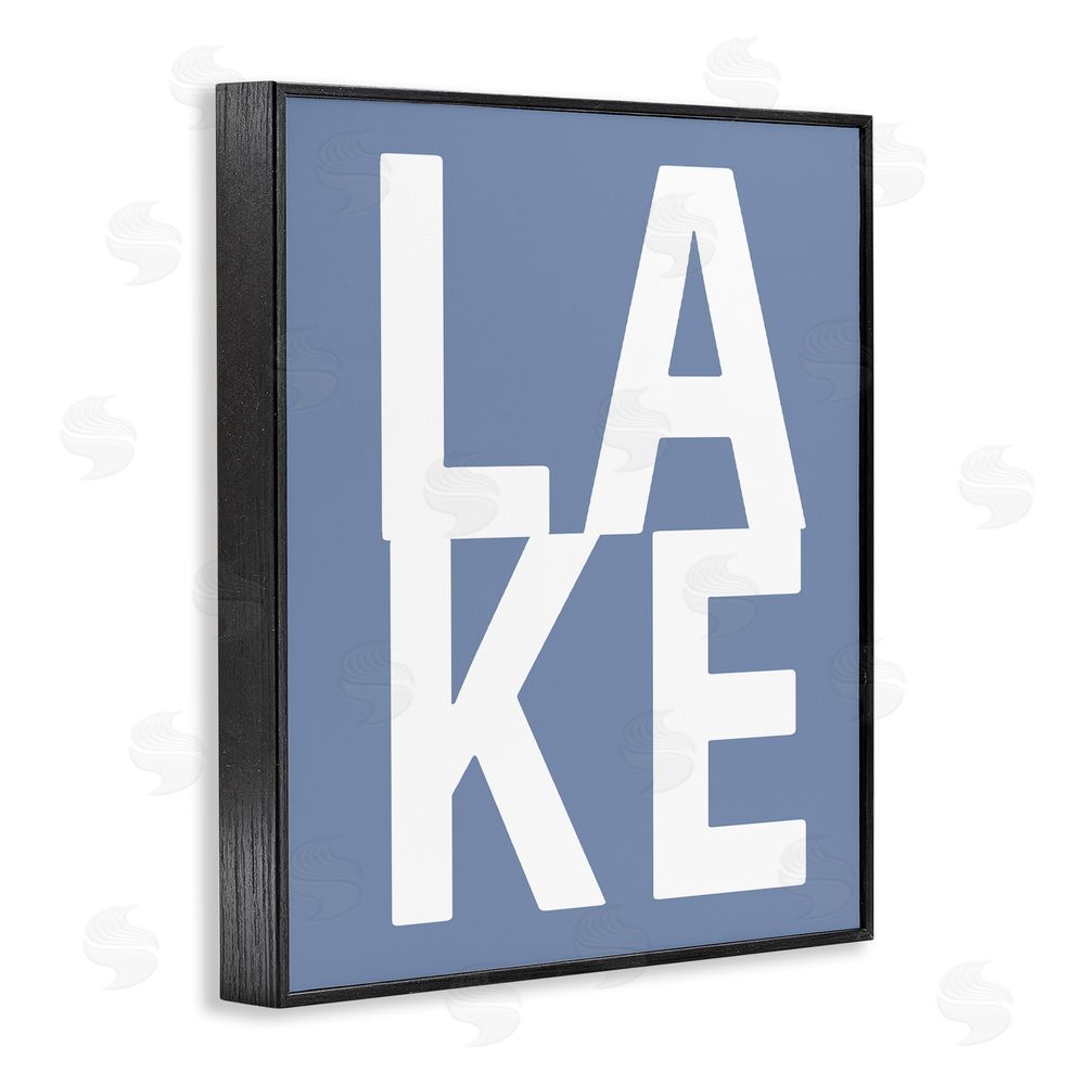 Jamie MacDowell Lake House Text Black Framed Giclee Wall Art Print