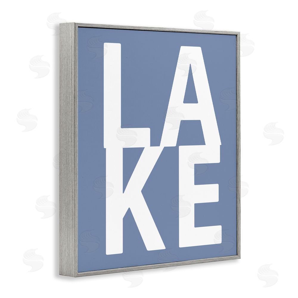 Jamie MacDowell Lake House Text Gray Framed Giclee Wall Art Print