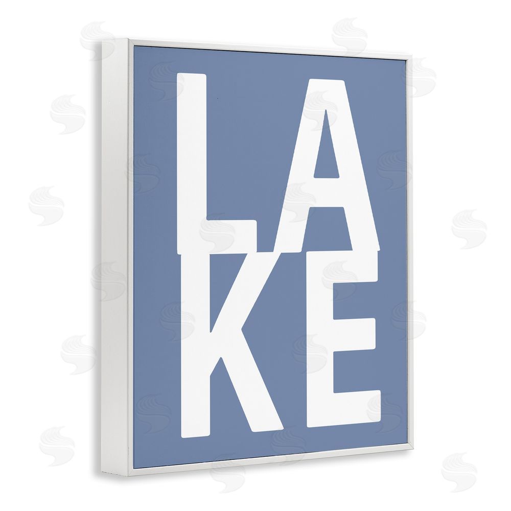 Jamie MacDowell Lake House Text White Framed Giclee Wall Art Print