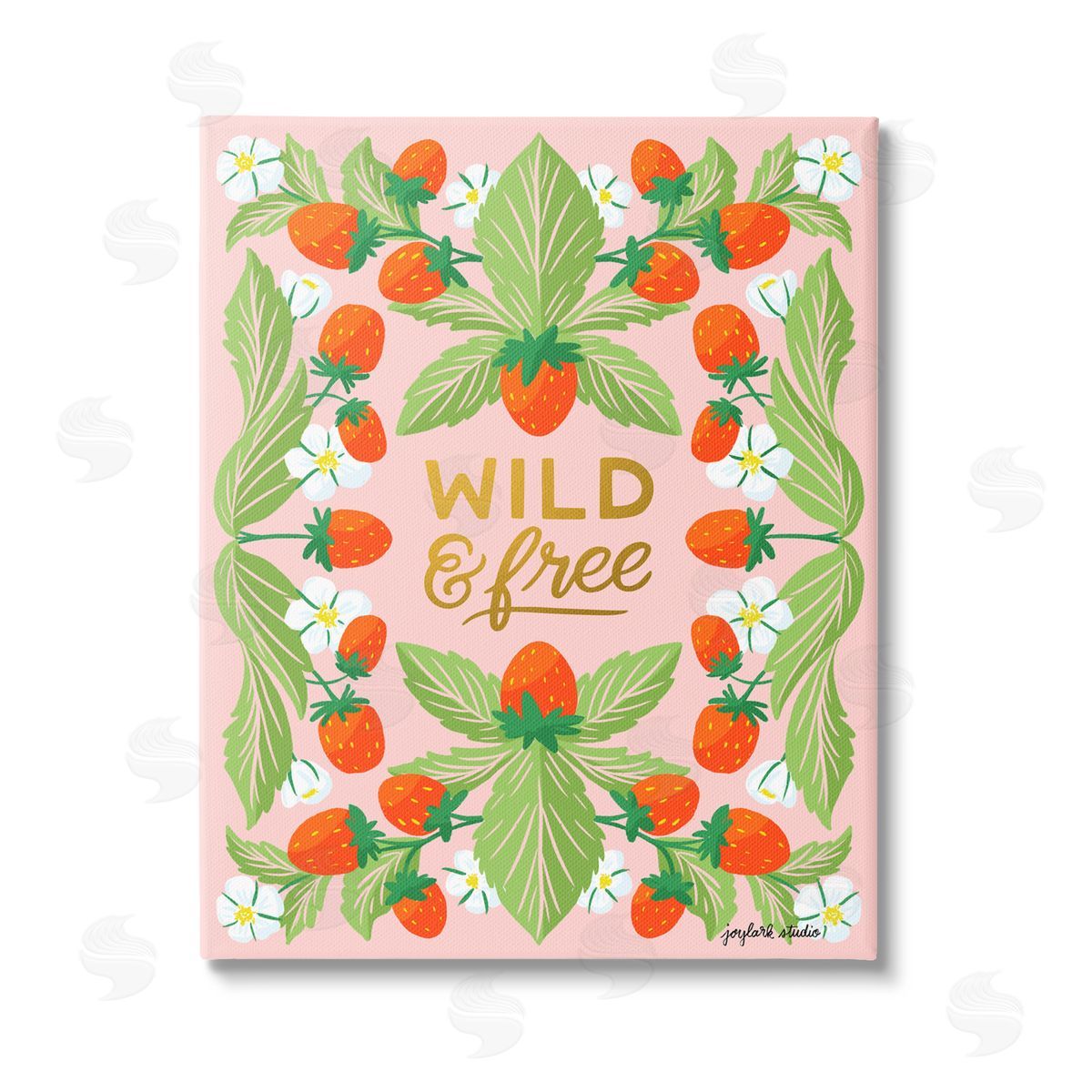 Joylark Studio Wild & Free Strawberries Stretched Canvas Wall Art Print