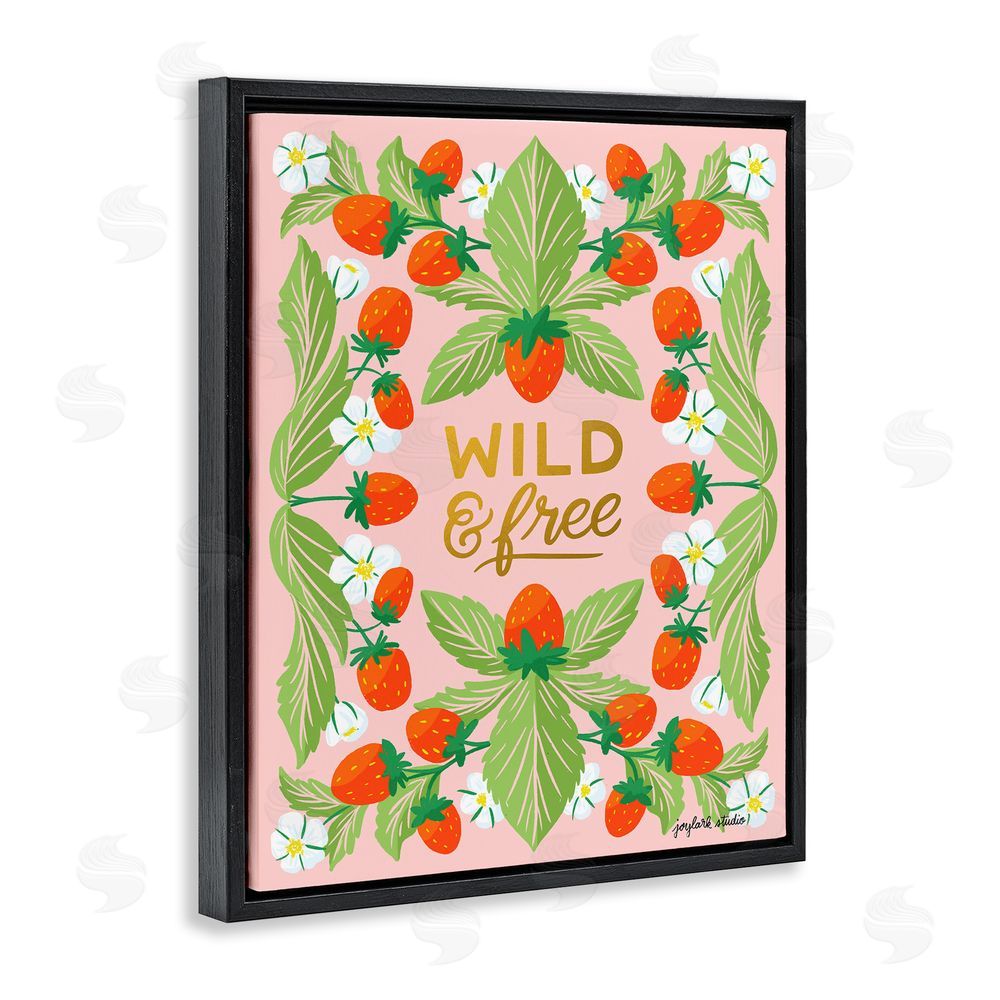 Joylark Studio Wild & Free Strawberries Black Floating Frame Canvas Wall Art Print
