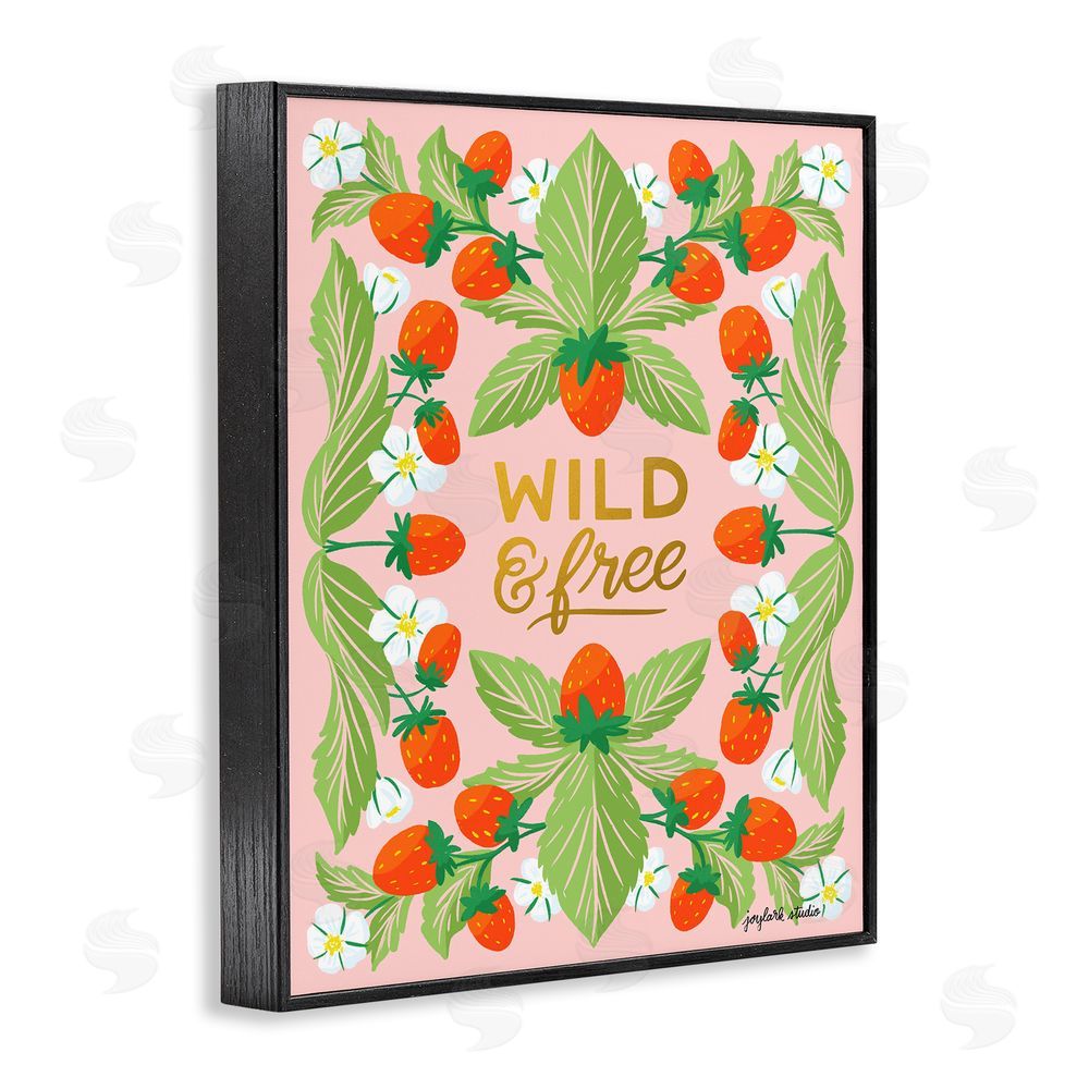 Joylark Studio Wild & Free Strawberries Black Framed Giclee Wall Art Print