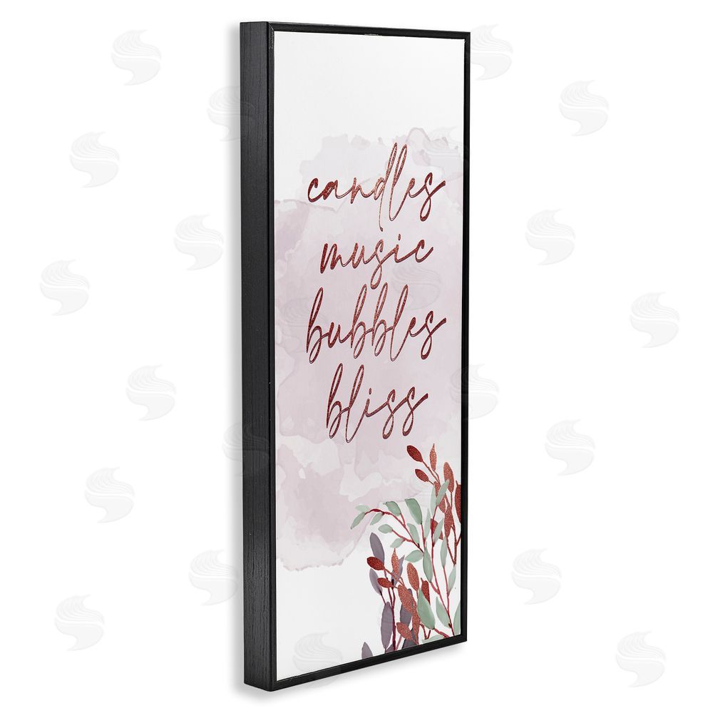 Kim Allen Pink Bathroom Words Black Framed Giclee Wall Art Print