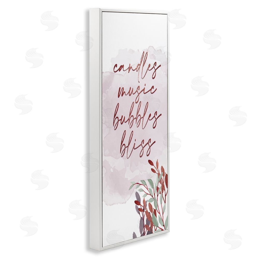 Kim Allen Pink Bathroom Words White Framed Giclee Wall Art Print