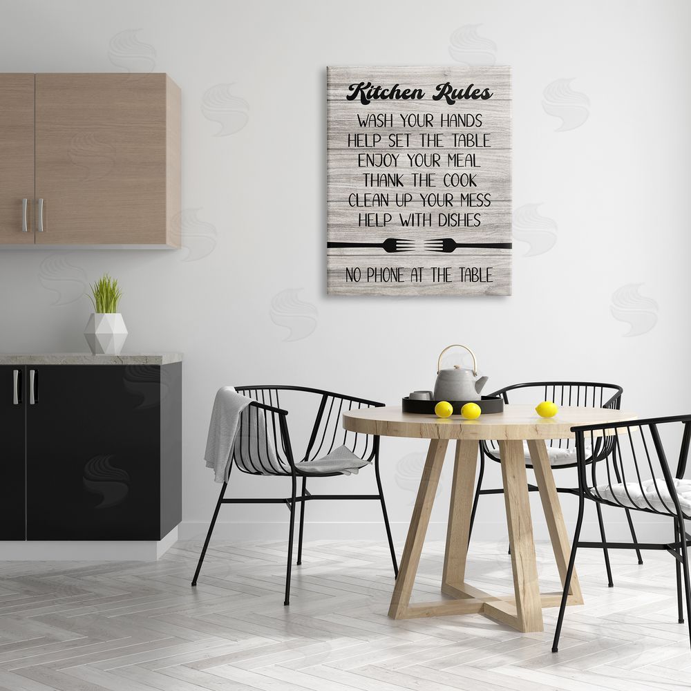 Martina Pavlova Rustic Kitchen Rules Canvas Wall Art Print in Room
