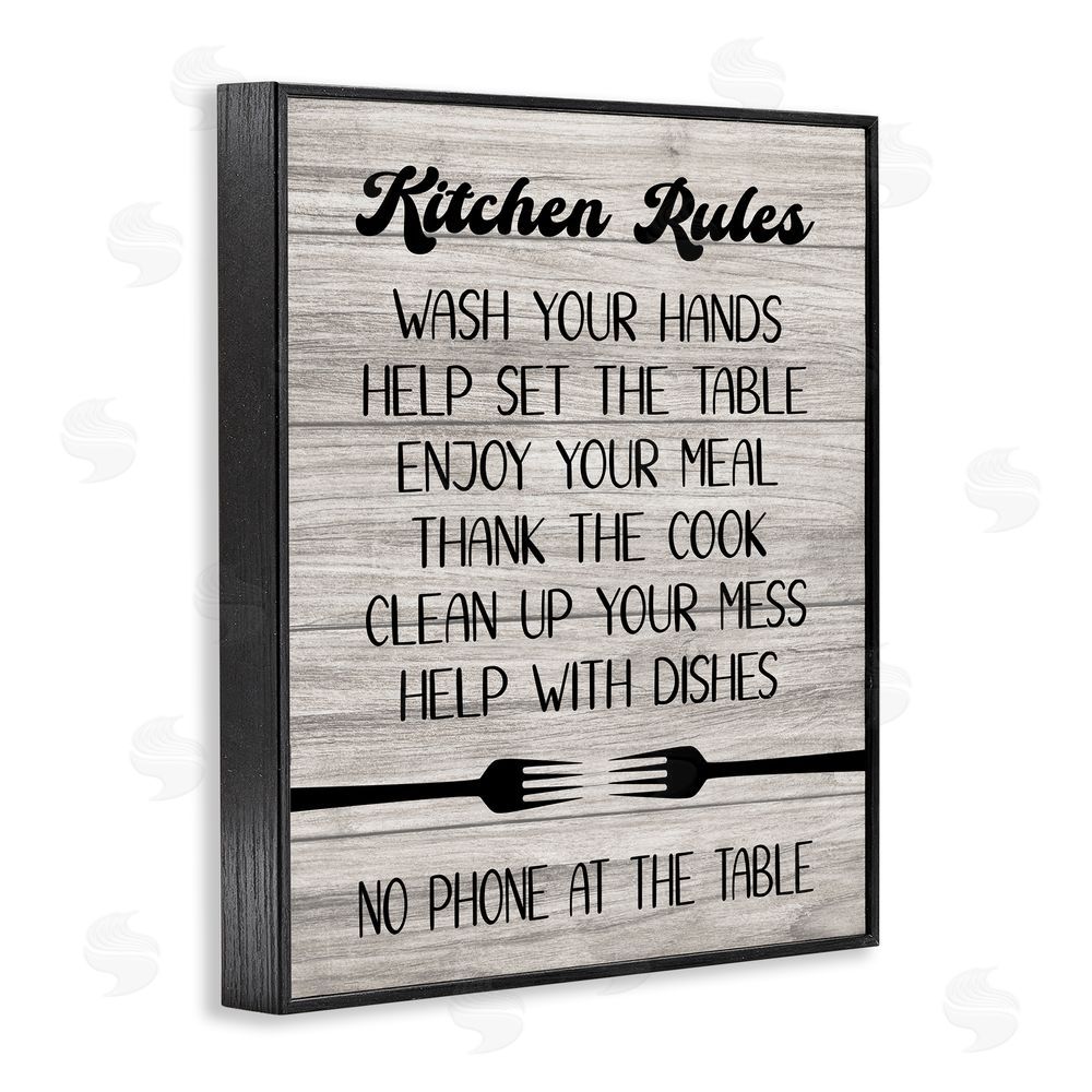 Martina Pavlova Rustic Kitchen Rules Black Framed Giclee Wall Art Print