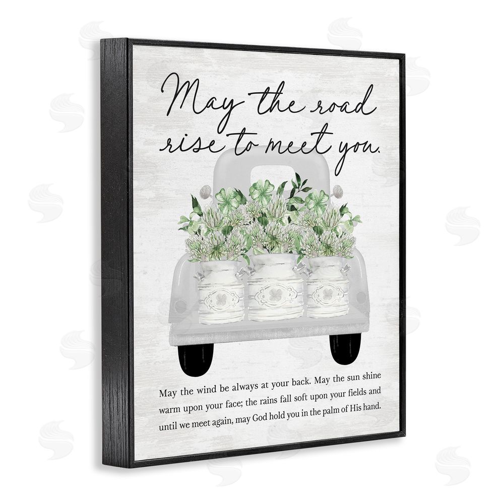 Lettered and Lined Country Irish Proverb Black Framed Giclee Wall Art Print