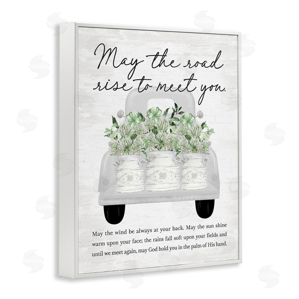 Lettered and Lined Country Irish Proverb White Framed Giclee Wall Art Print