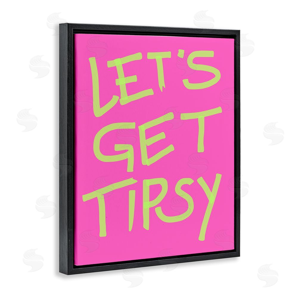House of Lulu Vivid Let's Get Tipsy Black Floating Frame Canvas Wall Art Print