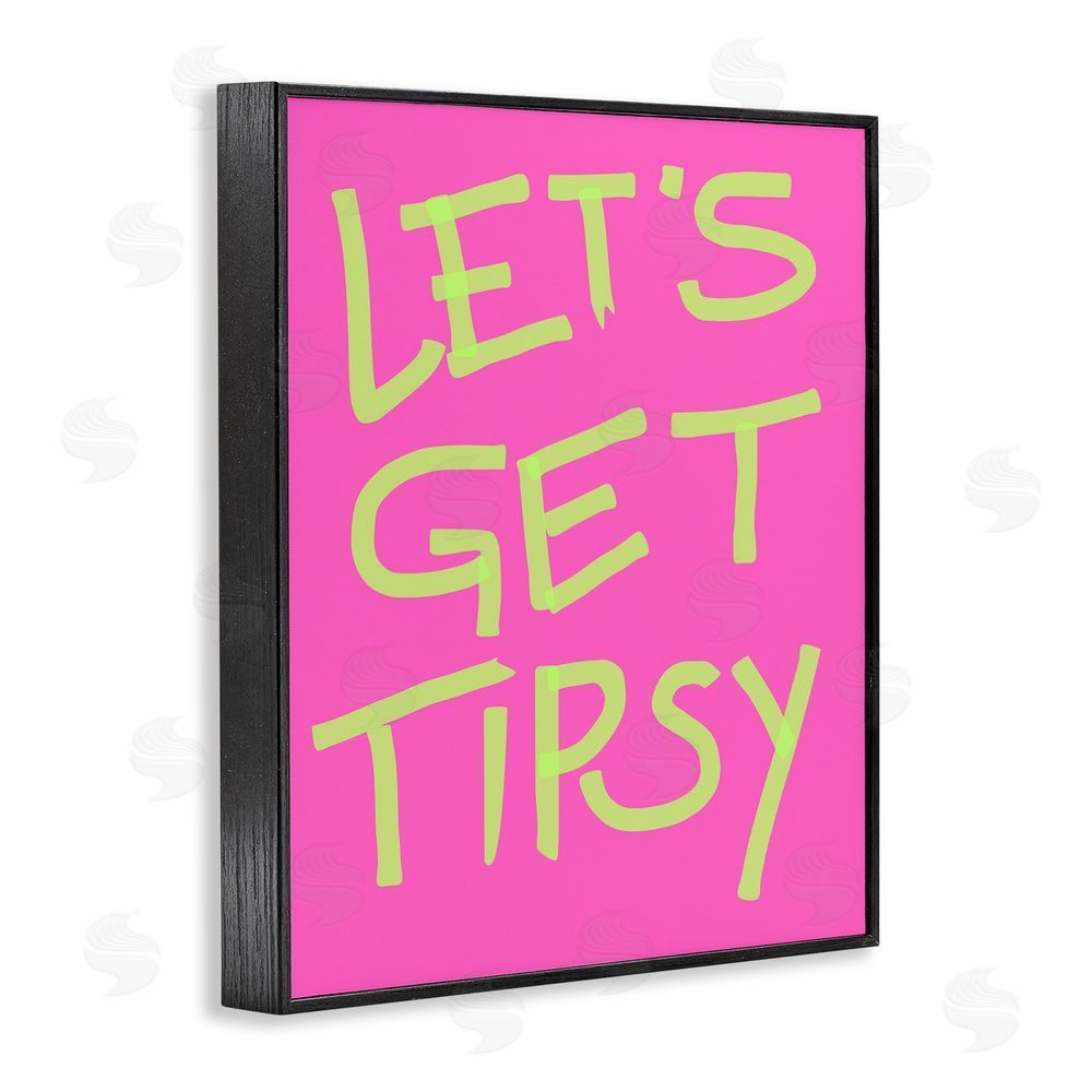 House of Lulu Vivid Let's Get Tipsy Black Framed Giclee Wall Art Print