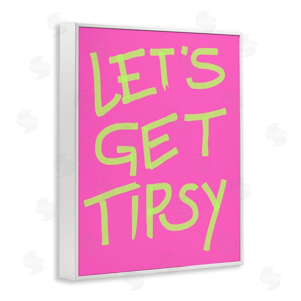 House of Lulu Vivid Let's Get Tipsy White Framed Giclee Wall Art Print