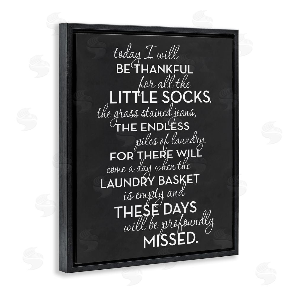Lettered and Lined Family Parenting Phrase Black Floating Frame Canvas Wall Art Print
