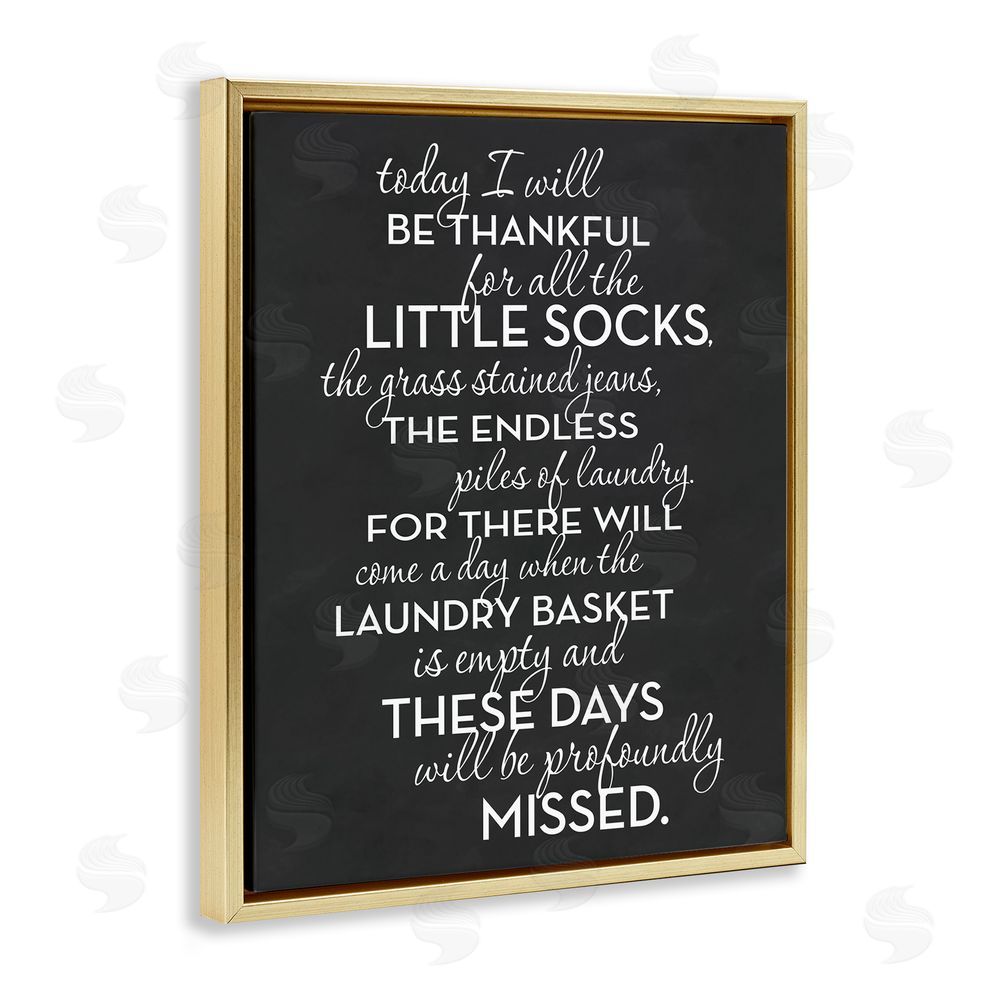 Lettered and Lined Family Parenting Phrase Gold Floating Frame Canvas Wall Art Print
