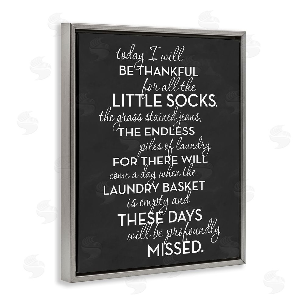 Lettered and Lined Family Parenting Phrase Grey Floating Frame Canvas Wall Art Print