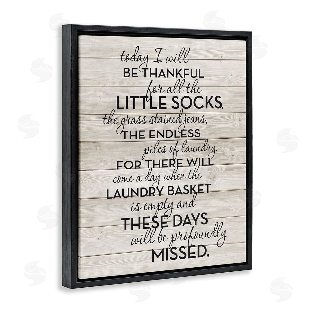 Lettered and Lined Rustic Parenting Phrase Black Floating Frame Canvas Wall Art Print
