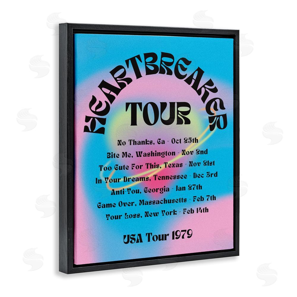 House of Lulu Vintage Heartbreak Tour Black Floating Frame Canvas Wall Art Print