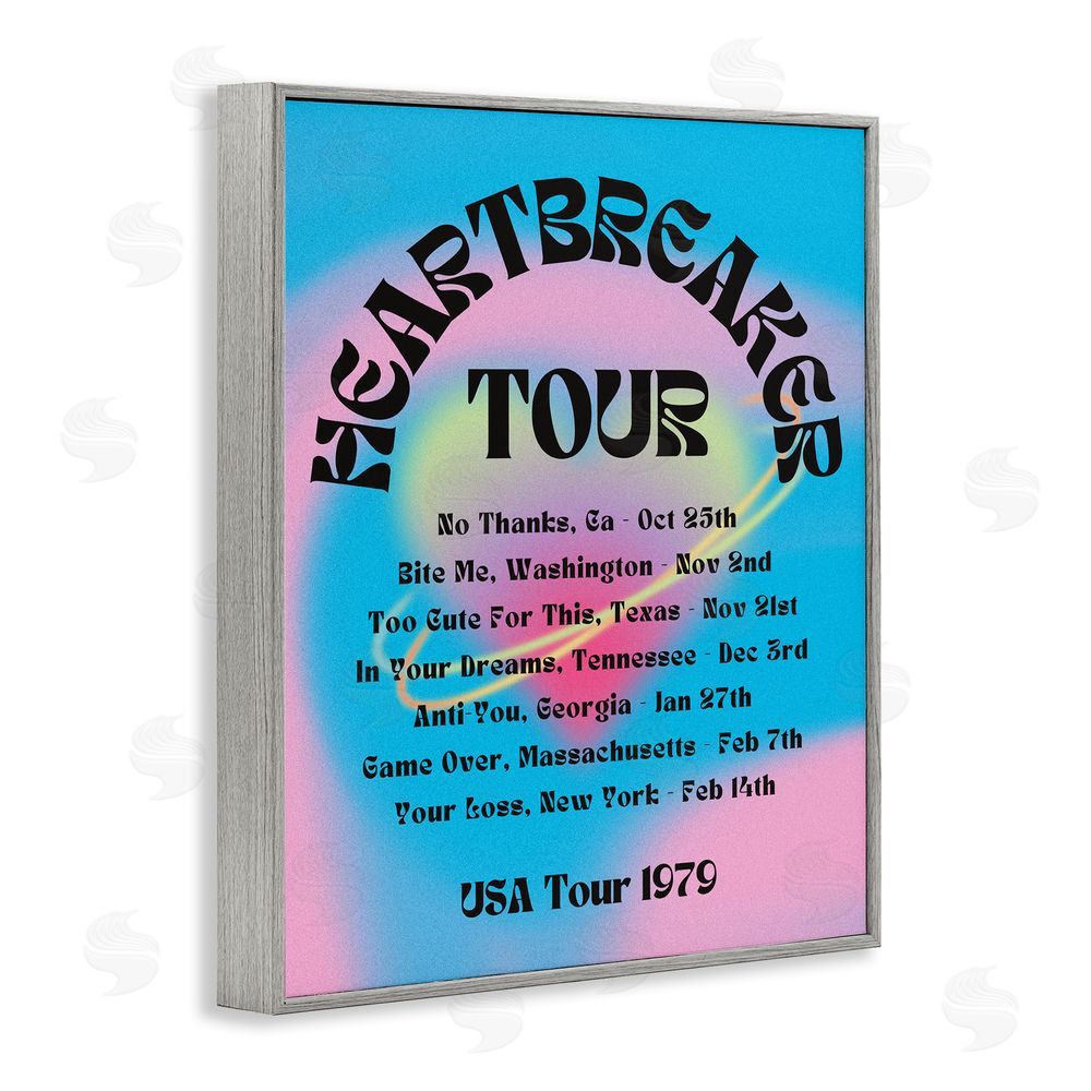 House of Lulu Vintage Heartbreak Tour Gray Framed Giclee Wall Art Print